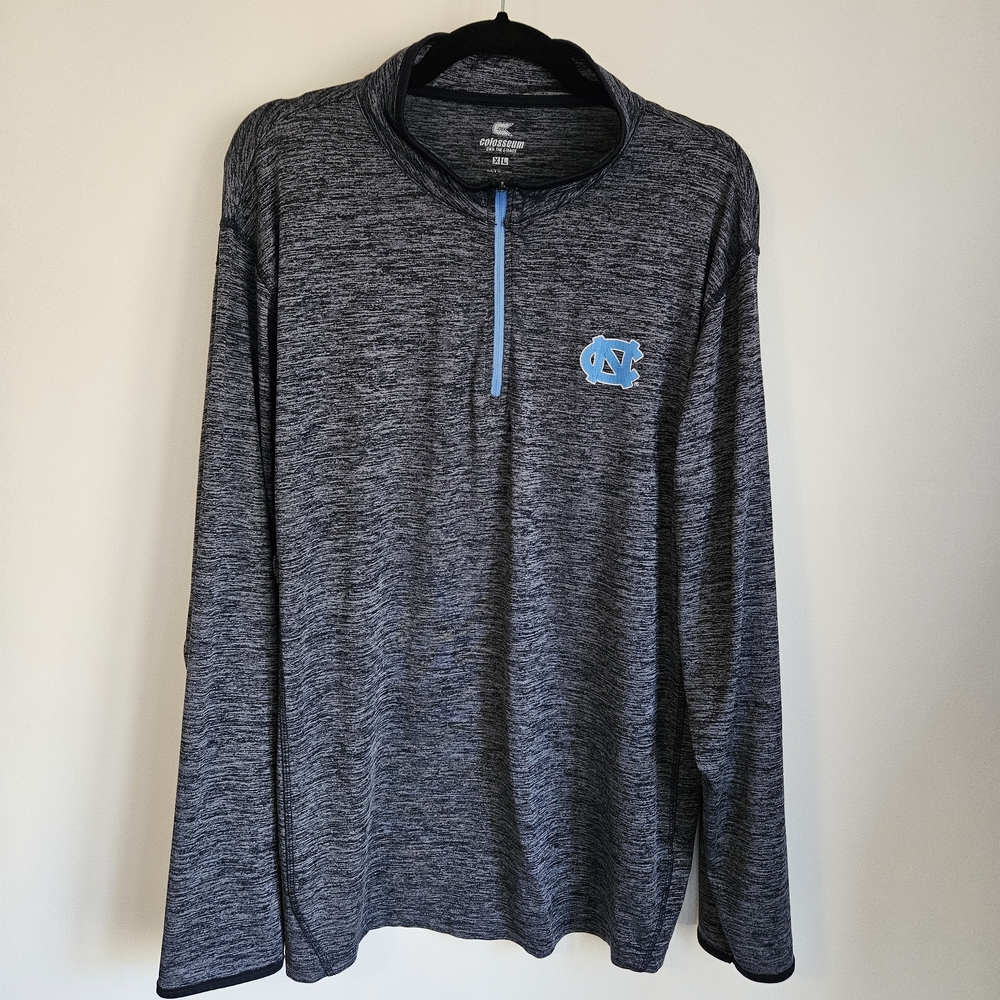 Colosseum Athletics North Carolina Tarheels  Quarter Zip Heather Gray men's, XL